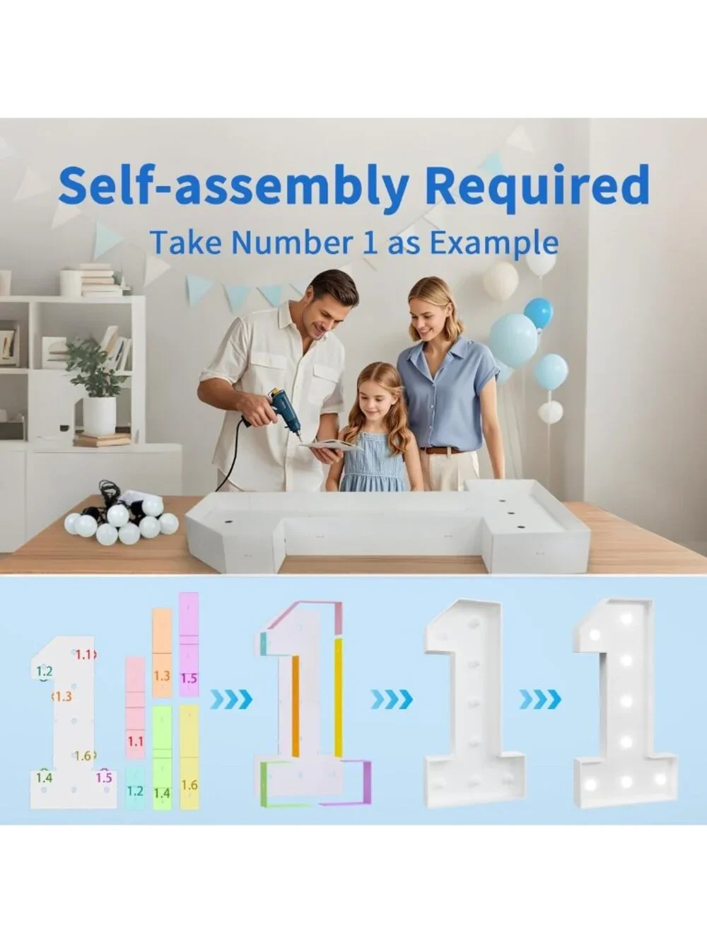 Large 4ft Light Up Marquee Numbers for 18th Birthday Decorations & Parties